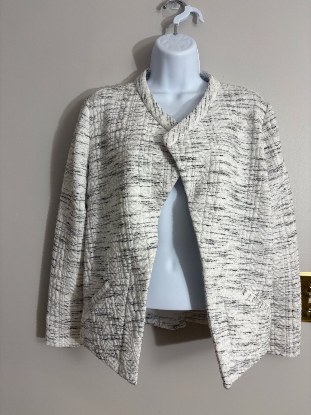 Chico's Quilted Open Front Jacket